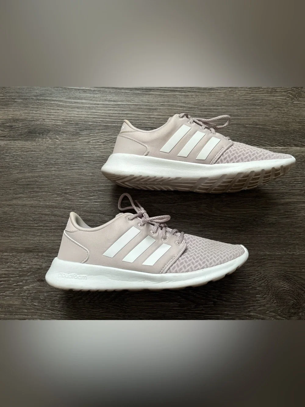 adidas Women's Pale Pink Casual Running Sneakers with White Stripes